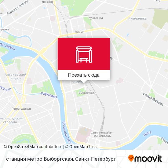 Карта станция метро Выборгская