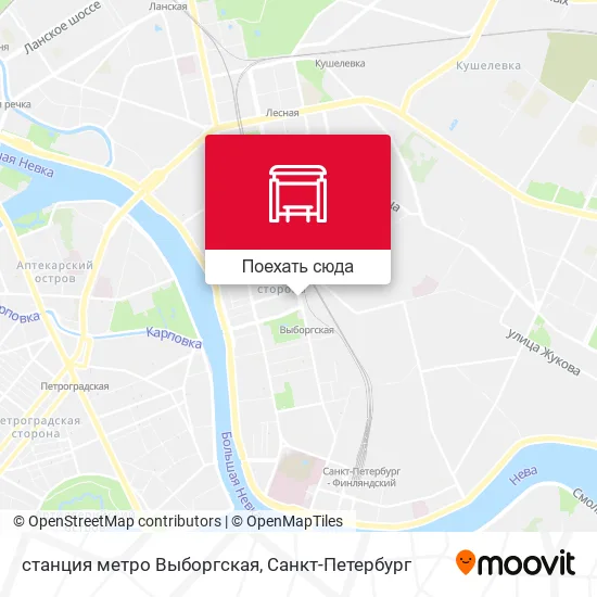 Карта станция метро Выборгская