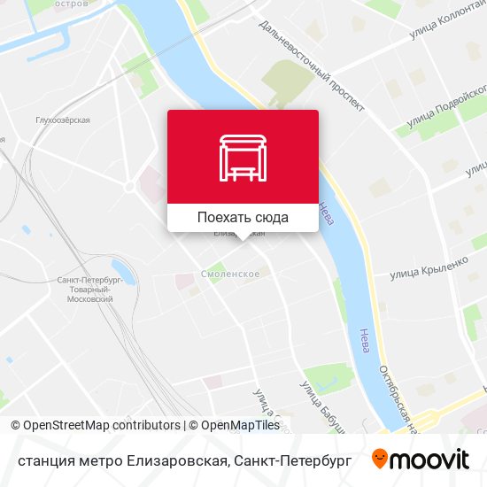 Карта станция метро Елизаровская