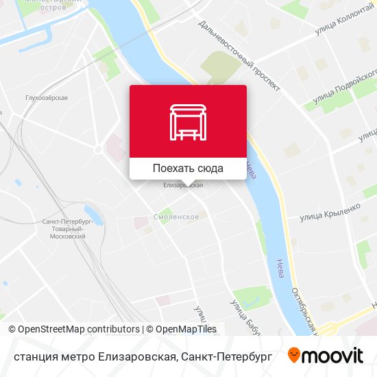 Карта станция метро Елизаровская