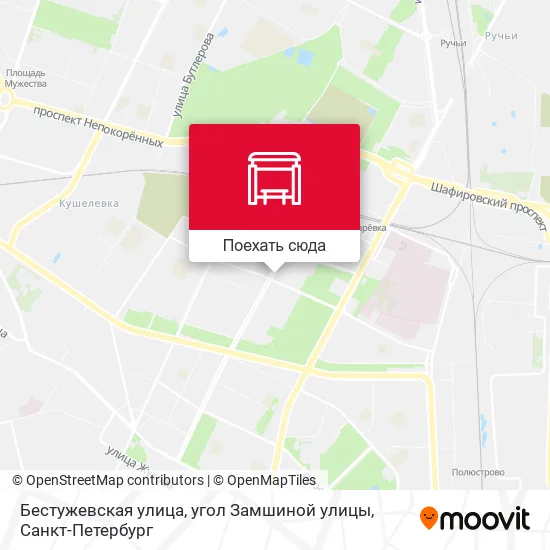 Карта Бестужевская улица, угол Замшиной улицы