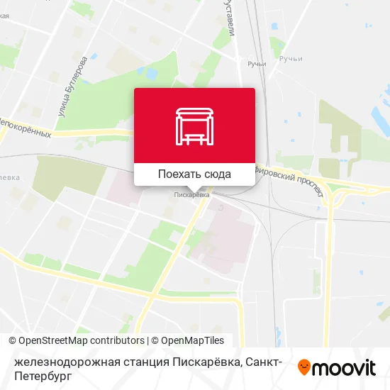 Карта железнодорожная станция Пискарёвка
