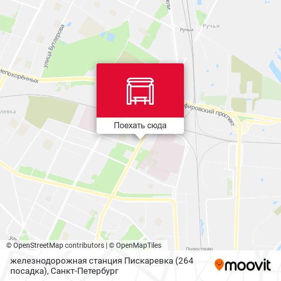 Карта железнодорожная станция Пискаревка (264 посадка)