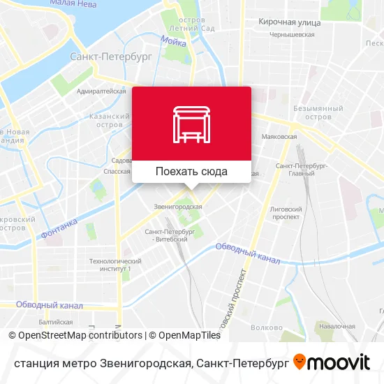 Карта станция метро Звенигородская