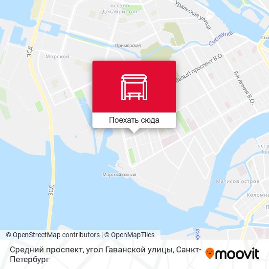 Карта Средний проспект, угол Гаванской улицы