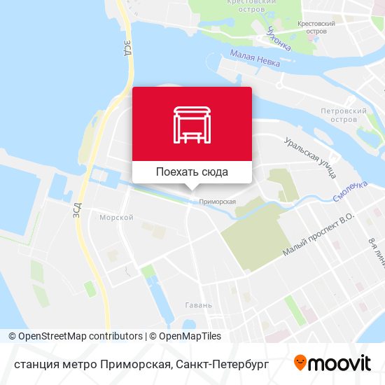 Карта станция метро Приморская