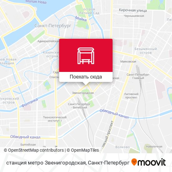 Карта станция метро Звенигородская