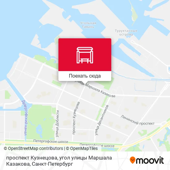 Карта проспект Кузнецова, угол улицы Маршала Казакова