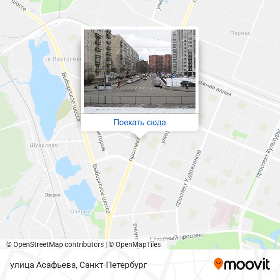 Карта улица Асафьева