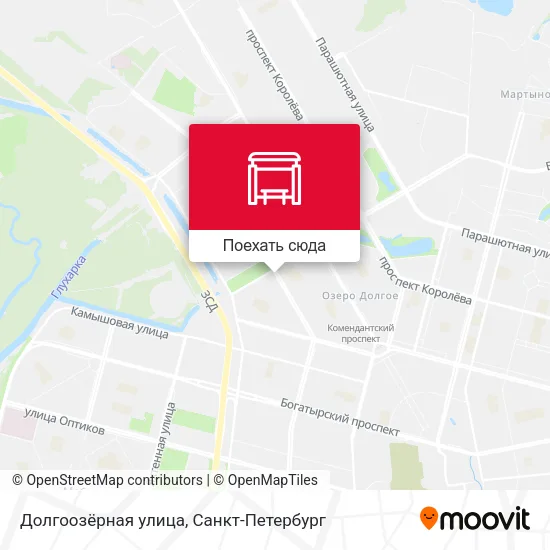 Карта Долгоозёрная улица