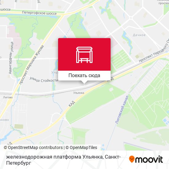 Карта железнодорожная платформа Ульянка