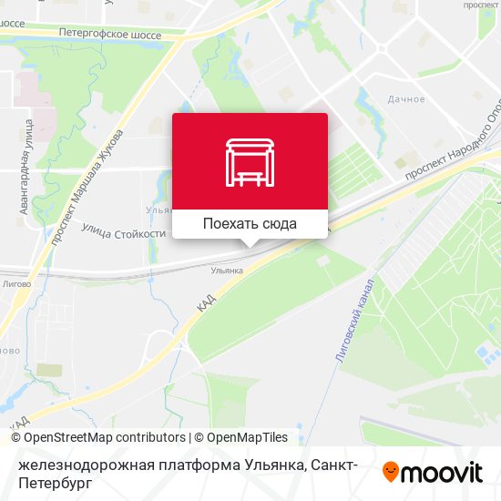 Карта железнодорожная платформа Ульянка