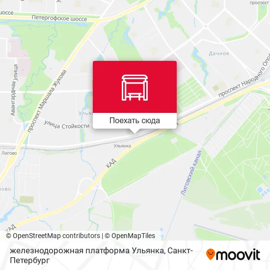 Карта железнодорожная платформа Ульянка