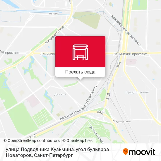Карта улица Подводника Кузьмина, угол бульвара Новаторов