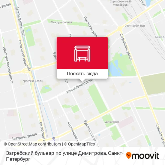 Карта Загребский бульвар по улице Димитрова