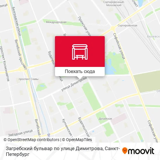 Карта Загребский бульвар по улице Димитрова