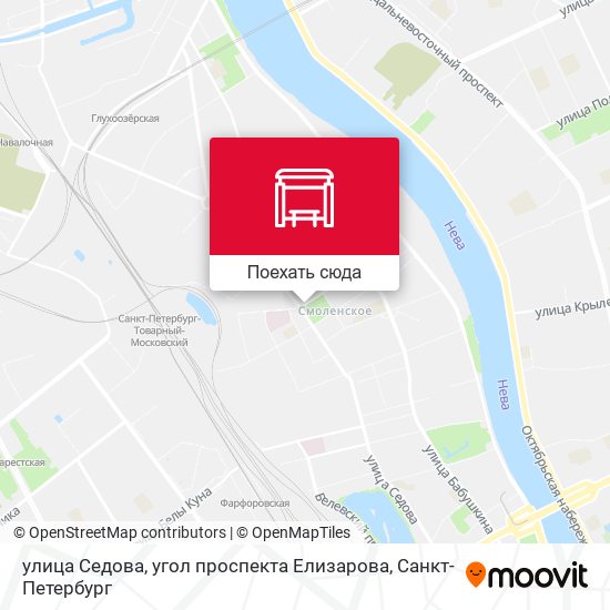 Карта улица Седова, угол проспекта Елизарова