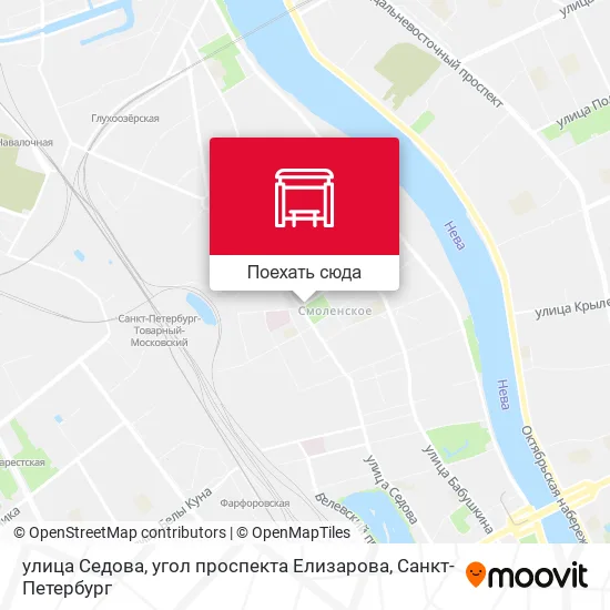 Карта улица Седова, угол проспекта Елизарова