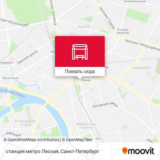 Карта станция метро Лесная