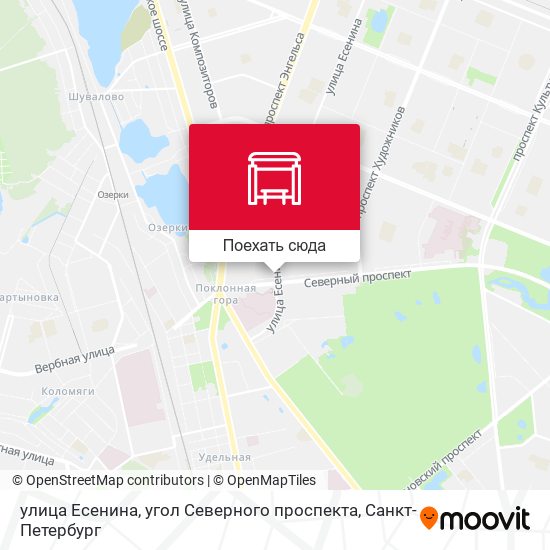 Карта улица Есенина, угол Северного проспекта