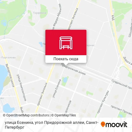 Карта улица Есенина, угол Придорожной аллеи