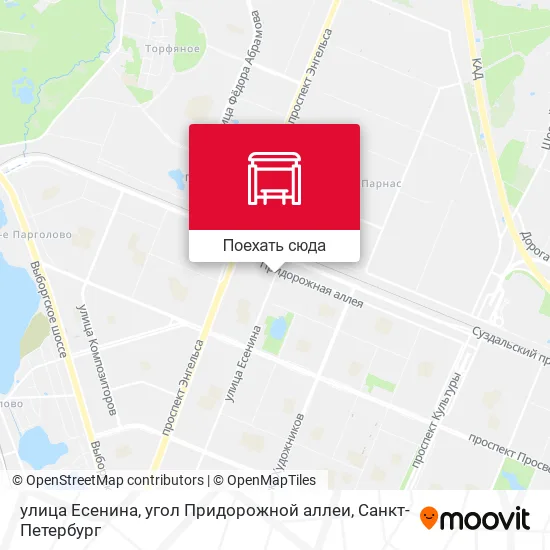 Карта улица Есенина, угол Придорожной аллеи