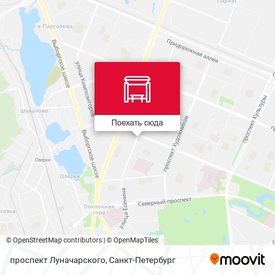 Карта проспект Луначарского