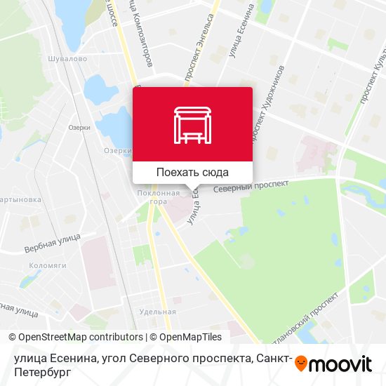 Карта улица Есенина, угол Северного проспекта