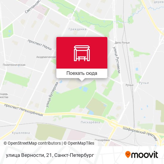 Карта улица Верности, 21