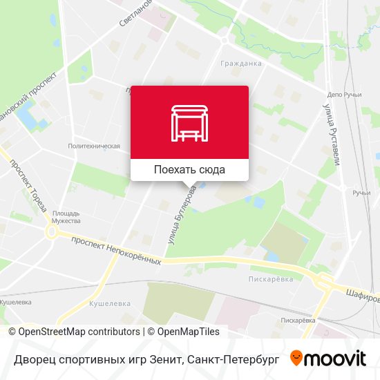Карта Дворец спортивных игр Зенит
