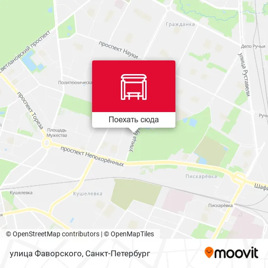 Карта улица Фаворского