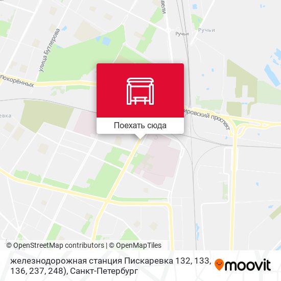 Карта железнодорожная станция Пискаревка 132, 133, 136, 237, 248)