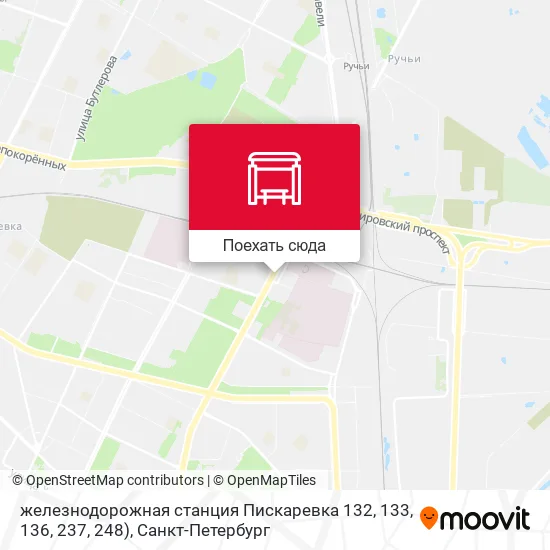 Карта железнодорожная станция Пискаревка 132, 133, 136, 237, 248)