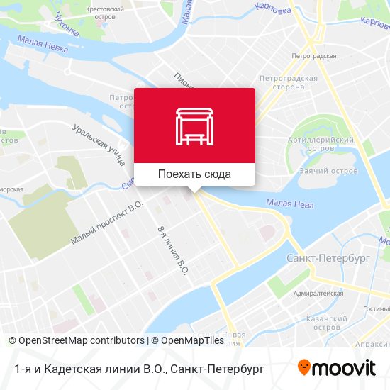 Карта 1-я и Кадетская линии В.О.