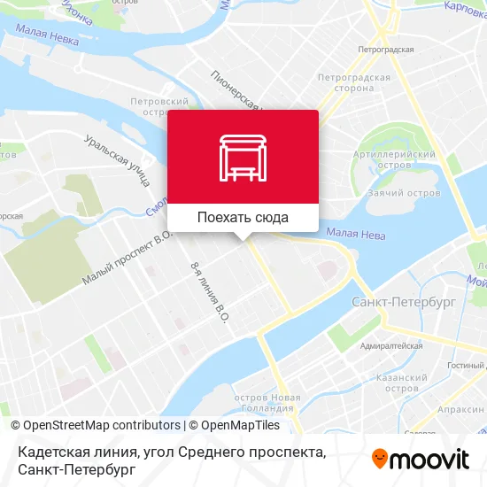 Карта Кадетская линия, угол Среднего проспекта