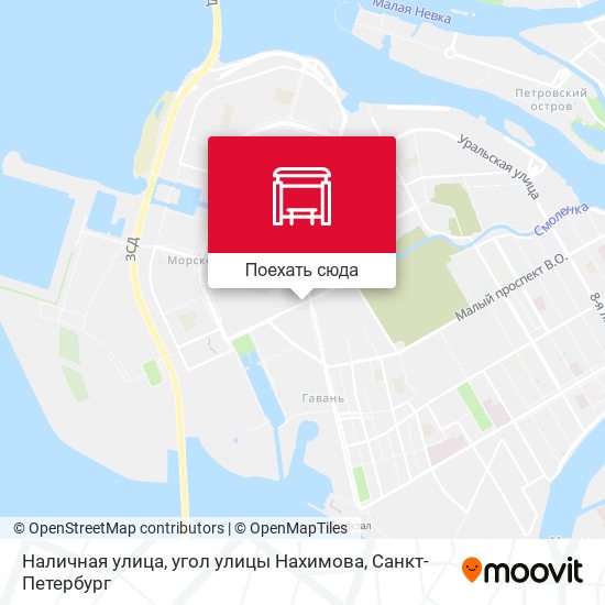 Карта Наличная улица, угол улицы Нахимова
