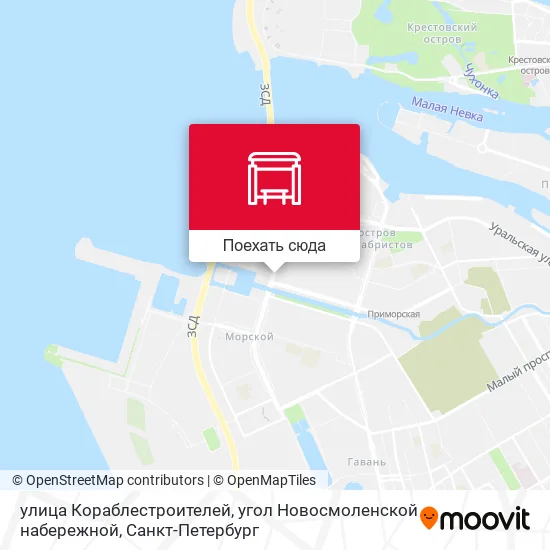 Карта улица Кораблестроителей, угол Новосмоленской набережной