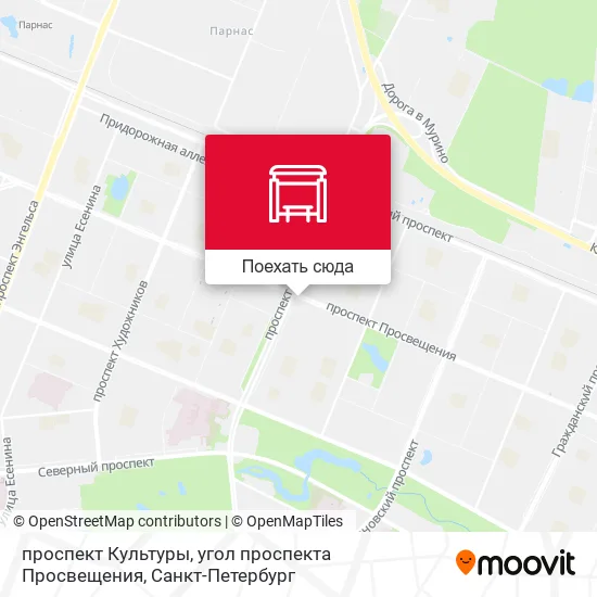 Карта проспект Культуры, угол проспекта Просвещения