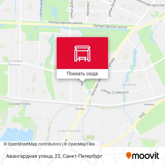 Карта Авангардная улица, 22