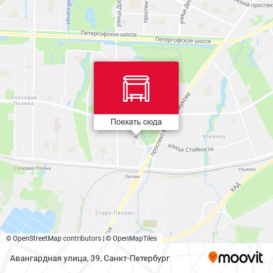 Карта Авангардная улица, 39