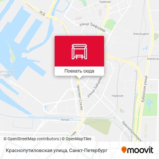 Карта Краснопутиловская улица