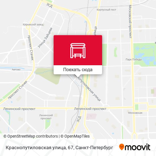 Карта Краснопутиловская улица, 67