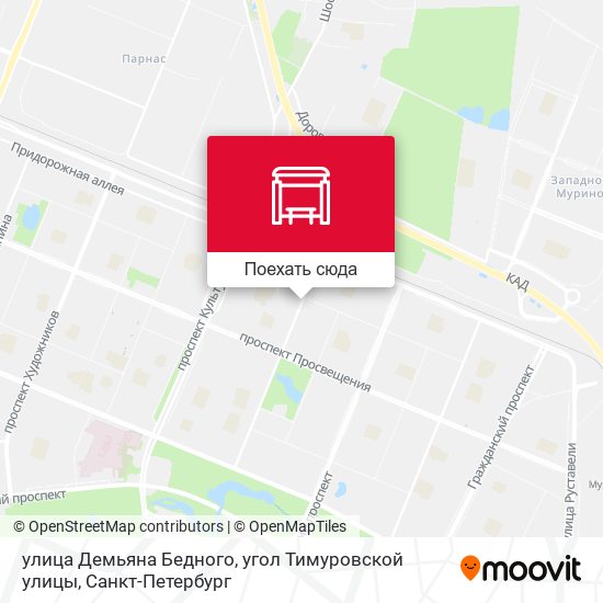 Карта улица Демьяна Бедного, угол Тимуровской улицы