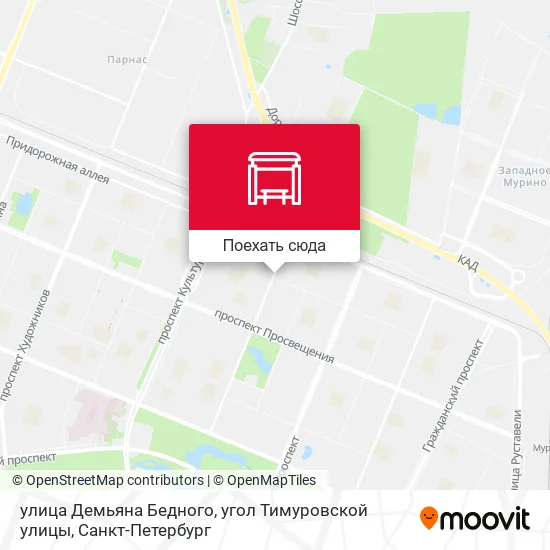 Карта улица Демьяна Бедного, угол Тимуровской улицы