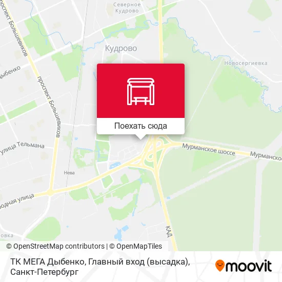 Карта ТК МЕГА Дыбенко, Главный вход (высадка)