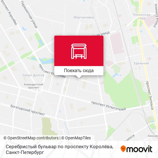 Карта Серебристый бульвар по проспекту Королёва