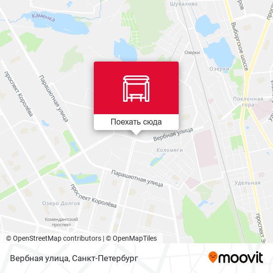 Карта Вербная улица