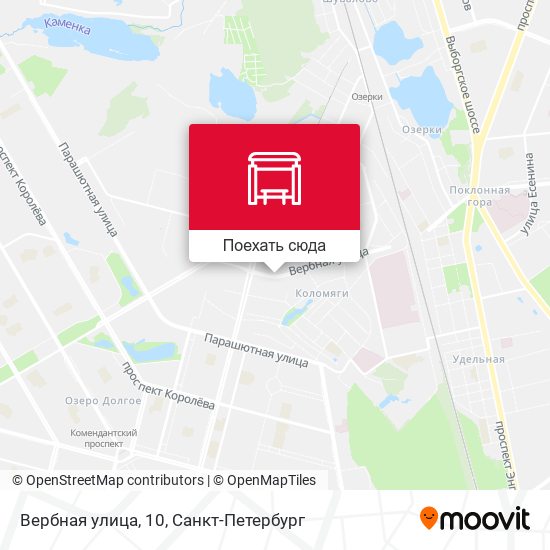 Карта Вербная улица, 10