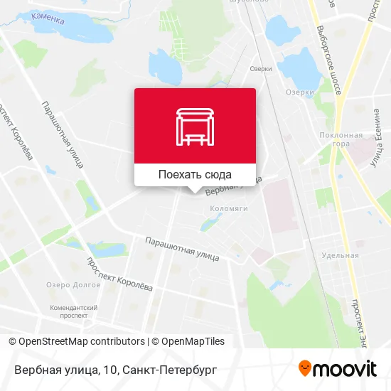 Карта Вербная улица, 10