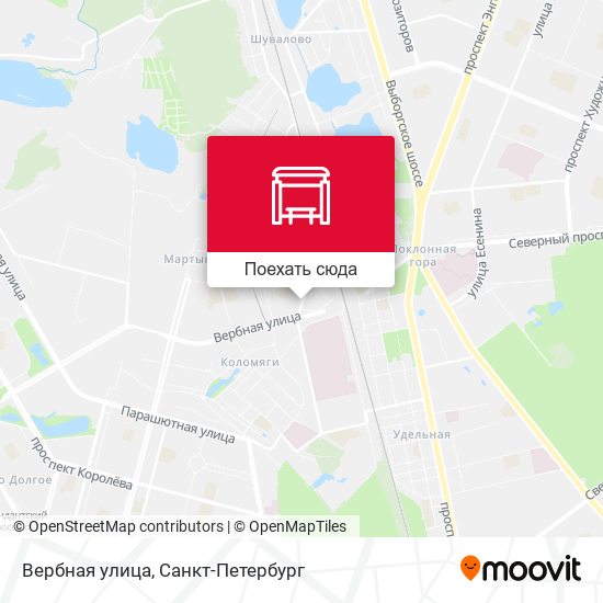 Карта Вербная улица